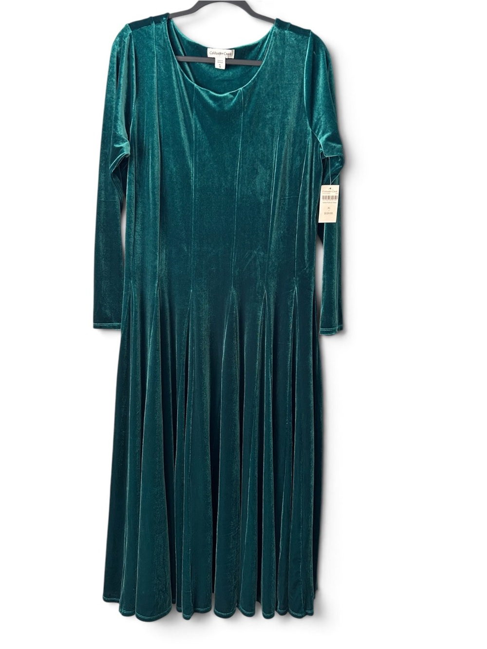 Coldwater Creek Green Velvet Pullover Dress Size XL 16